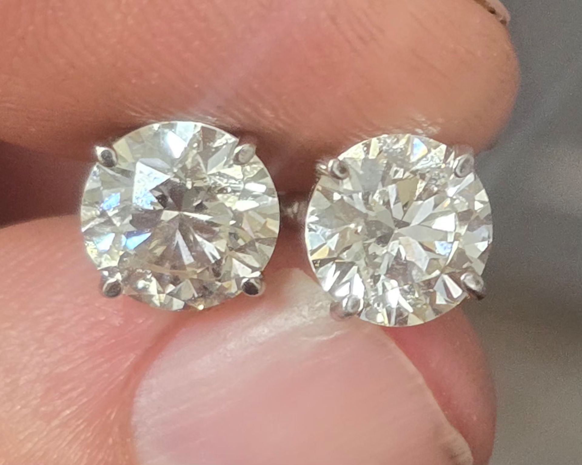 Diamond stud earrings