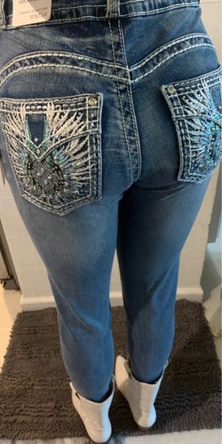 Embellished Sequin Pocket Skinny Jeans