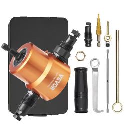 456*Double Head Sheet Metal Nibbler Cutter, 360 Degree Metal Nibbler Drill Attachment with Extra Punch and Die, Cutting Hole Accessory and Step Drill