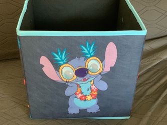 New Disney Stitch Pineapple Collapsible Storage Cubes 10in H x 10in W x 10in D Blue Color