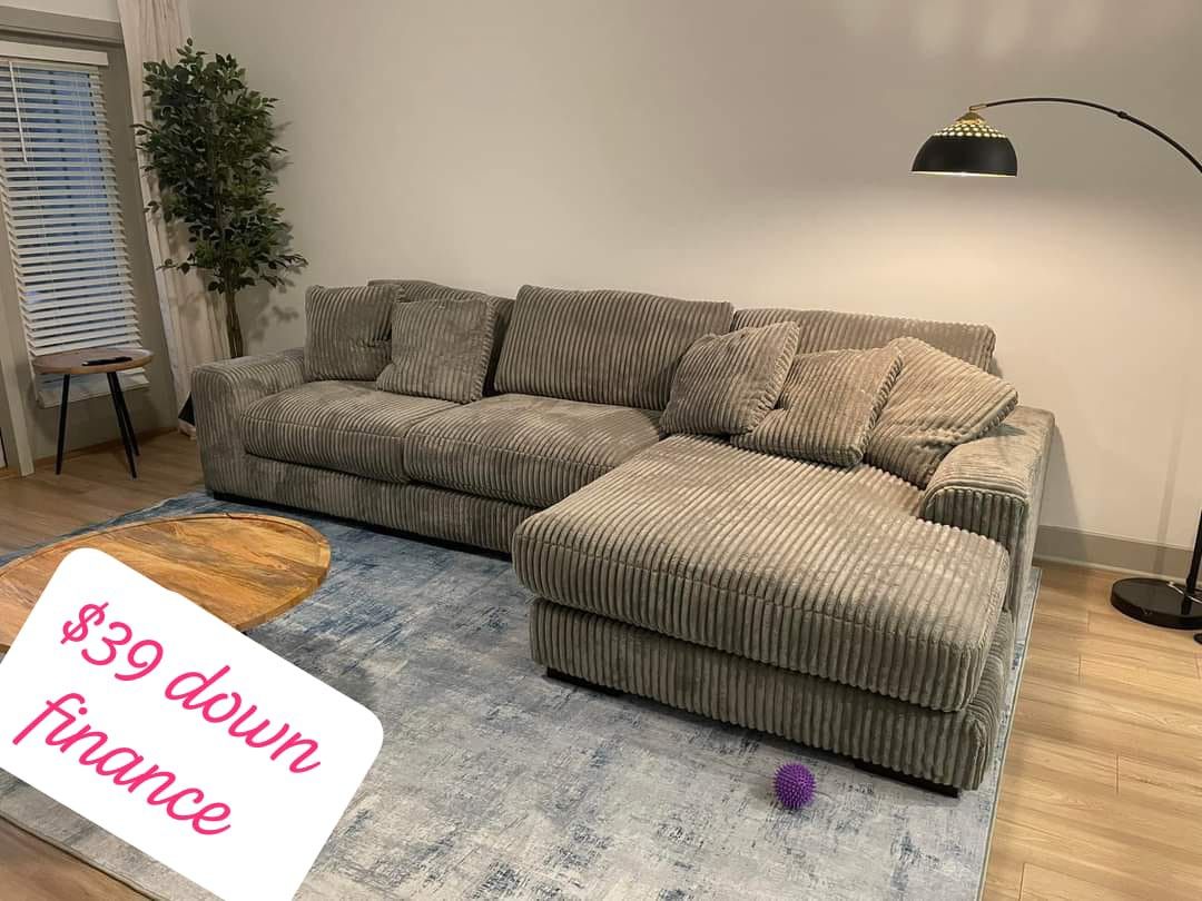 $55 Down Finance TOTAL $1938 Ashley Lindyn Oversized Cloud Comfy Plush Modular Sectional Sofa Couch Ottoman Options Free Delivery 