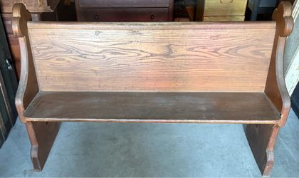 Antique Wooden Church Pew Bench
