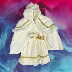 Halloween Costume Snow Ice Princess Queen Dress w Cape Girls Size 2-4 Years