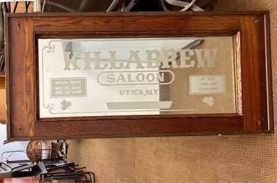 Solid Wood Very Heavy Bar Mirror Killabrew Saloon Utica, NY. Free to ask, I reply