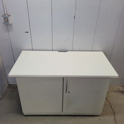 Solid Metal Storage Cabinet With Wood Top 