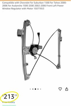 Compatible with Chevrolet for Suburban 1500 for Tahoe 2000-2006 for Avalanche 1 2002-2006 Front Left Power Window Regulator with Motor 1507785