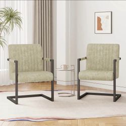 Set of 2 Faux Leather Dining Chairs