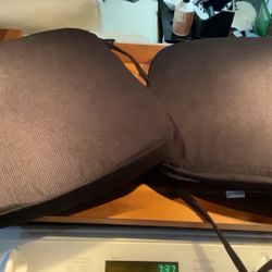 Black Corduroy Chair Cushions - Set of 2
