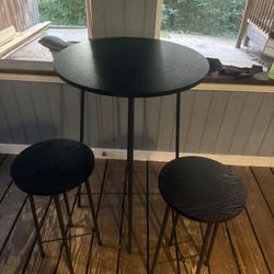 Black High Top Table and Stools