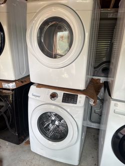 LG White Front Load Washer and Dryer Set
