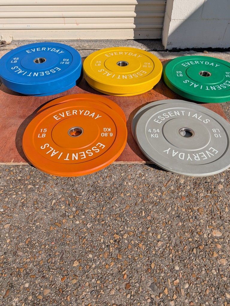 Olympic Bumper Plate Weights w/Colored - BalanceForm, 260lbs