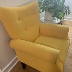 Bright Yellow Modern Accent Chair 