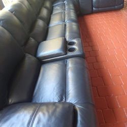 SECTIONAL GENUINE LEATHER RECLINER ELECTRIC ⚡ BLACK COLOR.. DELIVERY SERVICE AVAILABLE 💥🚚💥