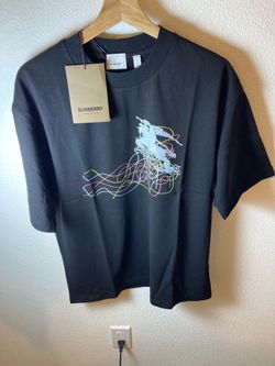 Burberry Horse Graphic Cropped T-Shirt Black Size M/L