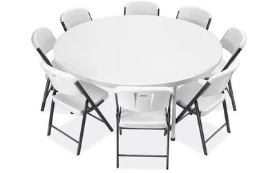 Economy Folding Table - 72" Diameter! Comfortably seats up to 8 people