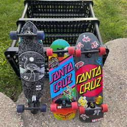 Santa Cruz and long board 100 each