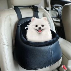 Small Dog Car Seat Under 13lbs - Luxury PU Leather Dog Booster Car Seats for Small Dogs with Removable Inner