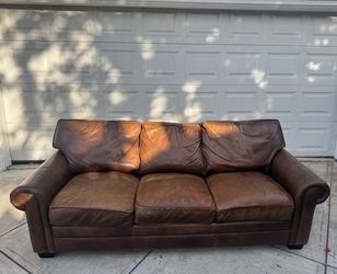 3 Piece Brown Leather Sofa, Loveseat & Armchair Set
