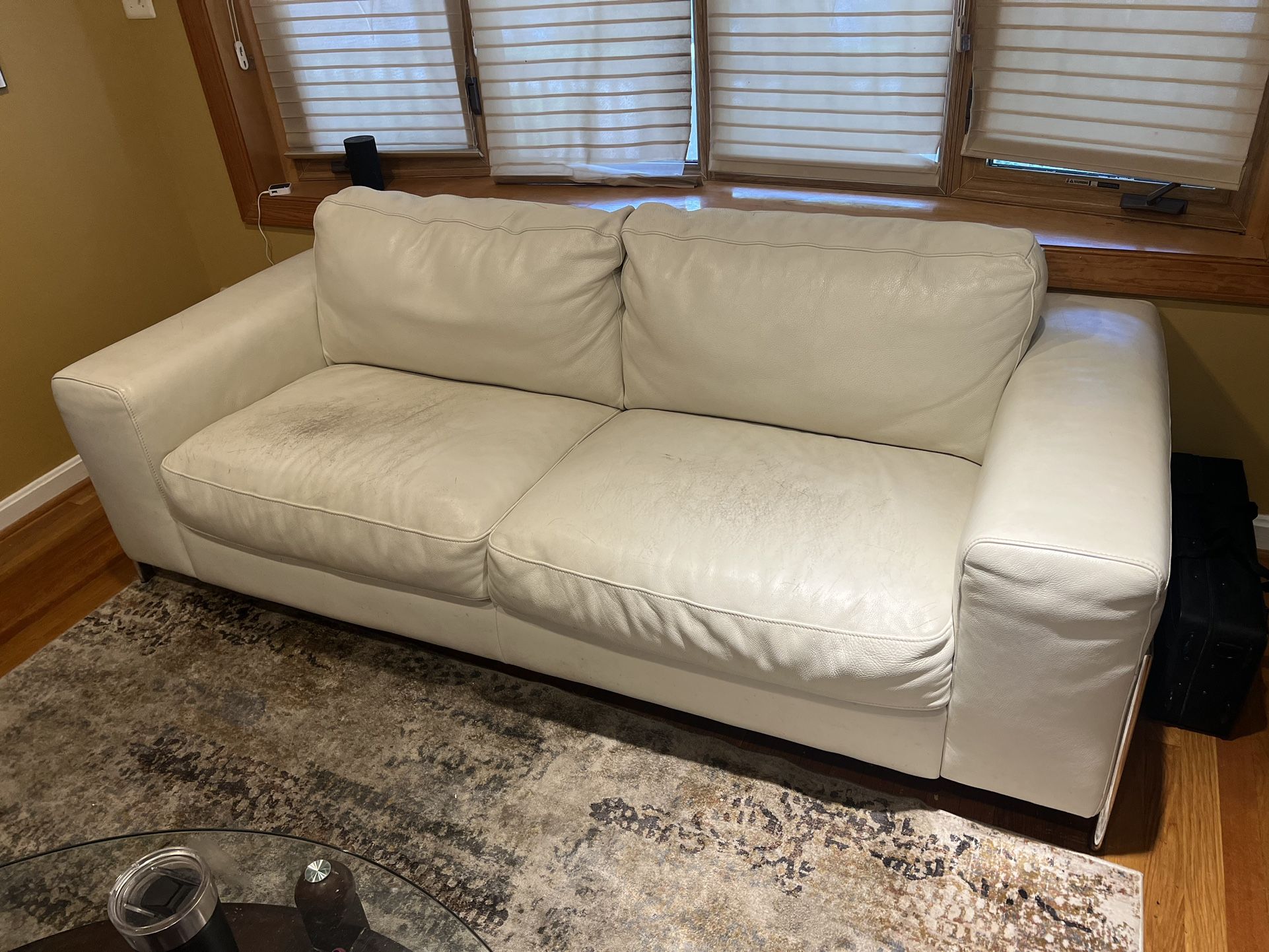 Italian White couch leather