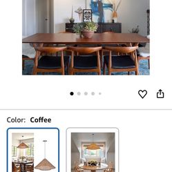 Arturesthome Vintage Boho Rattan Pendant Light 19.6”