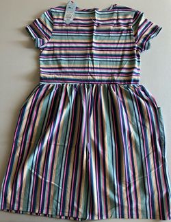 Cat & Jack Girls' Striped Short-Sleeve Dress, Size XL (14/16)