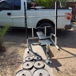 Bench Rack Olympic Weights Barbells Bench