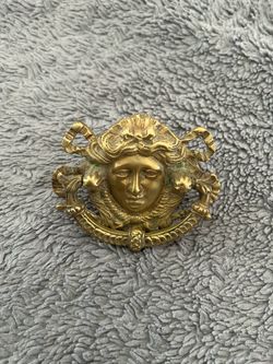 Antique Brass Medusa Face Door Knocker or Drawer Pull