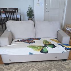 Modern design five-seater sofa in gray color 