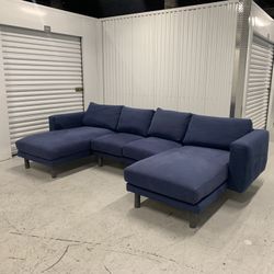 Modern Blue Sectional  Couch