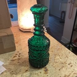Beautiful, Vintage Green Decanter