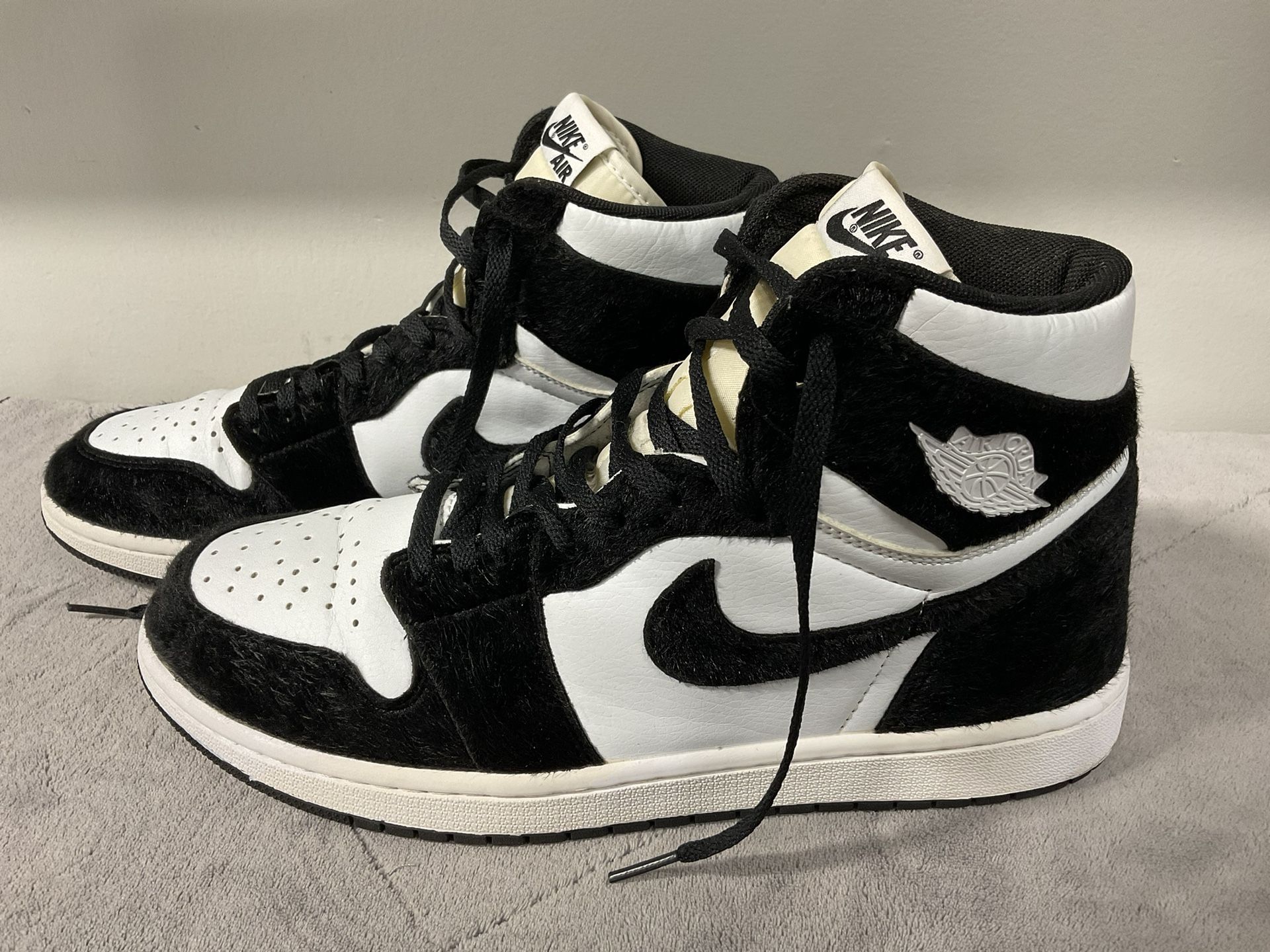 Nike Size 12 Jordan 1 Retro High OG Panda Black & White Sneakers 