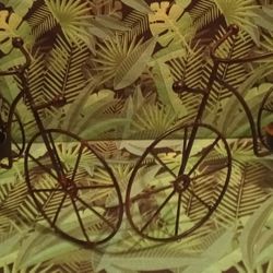 2 Metal Wrought Iron Bicycle Candle Holder Set