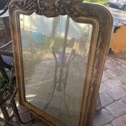 Vintage Wood Mirror 