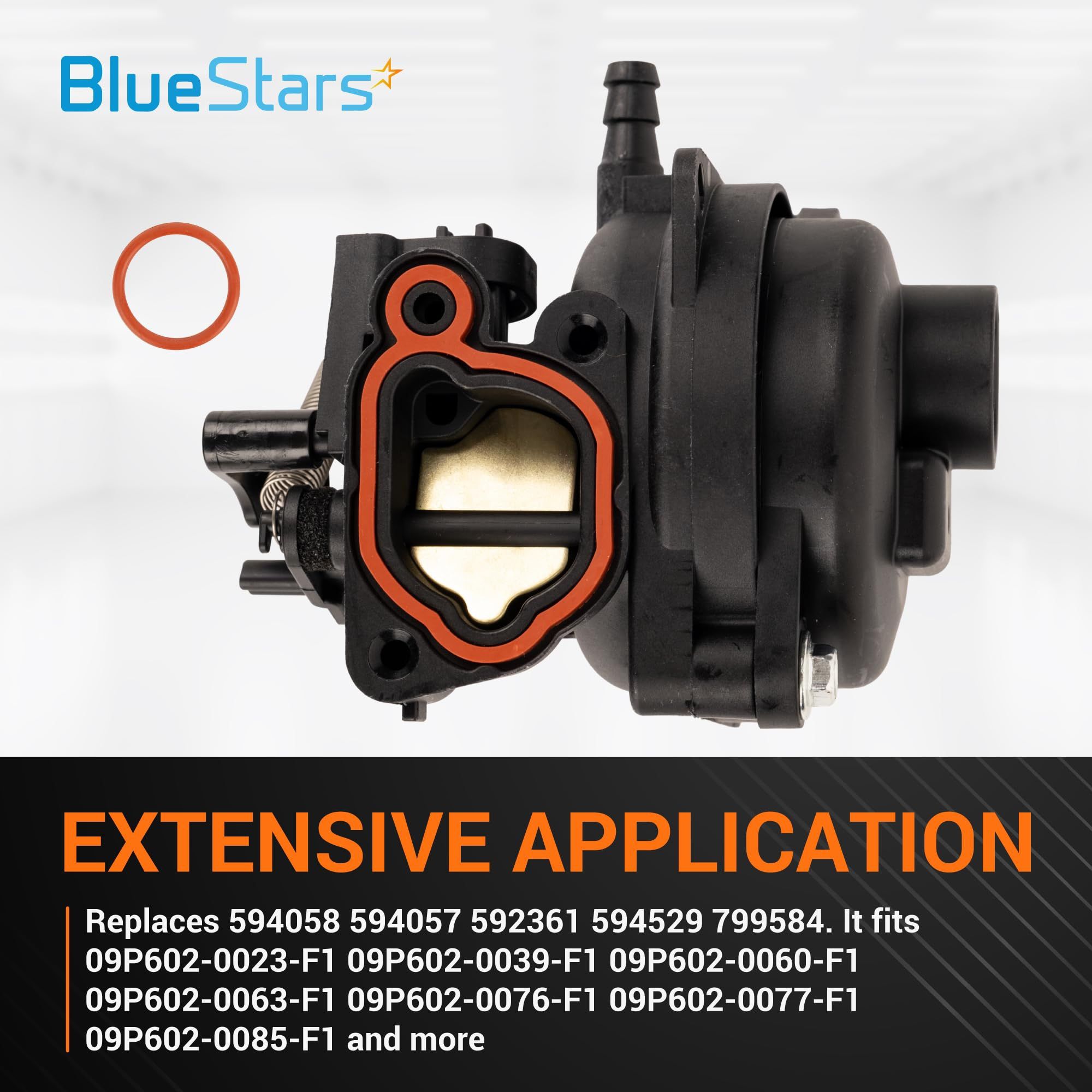 BlueStars 79961 Carburetor - For 550EX 625EX 675EX 725EXI 140cc Engines Husqvarna LC121P Troy-Bilt TB110 TB200 B110 Lawn Mower - Replaces 5940