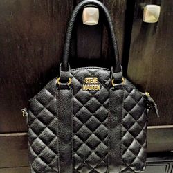 STEVE MADDEN BLACK LEATHER PURSE 