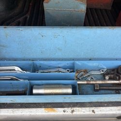 Vintage Steel Tool Box With Tools