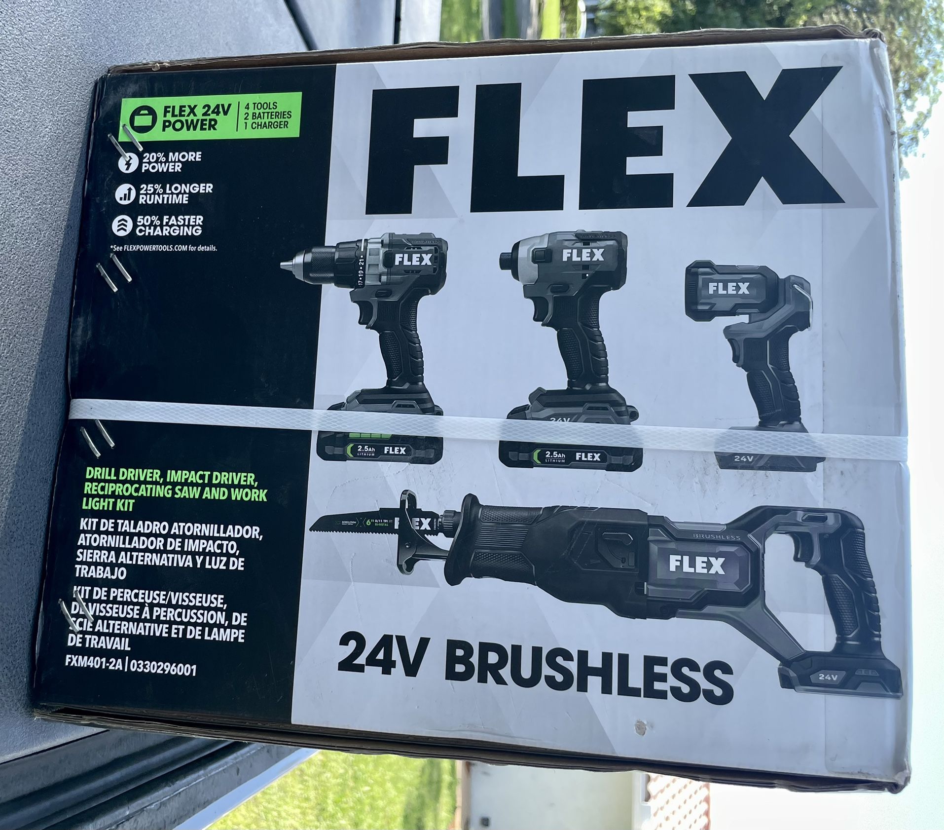 FLEX 4-Tool 24-Volt Brushless Power Tool Combo Kit with Soft Case 2 ...