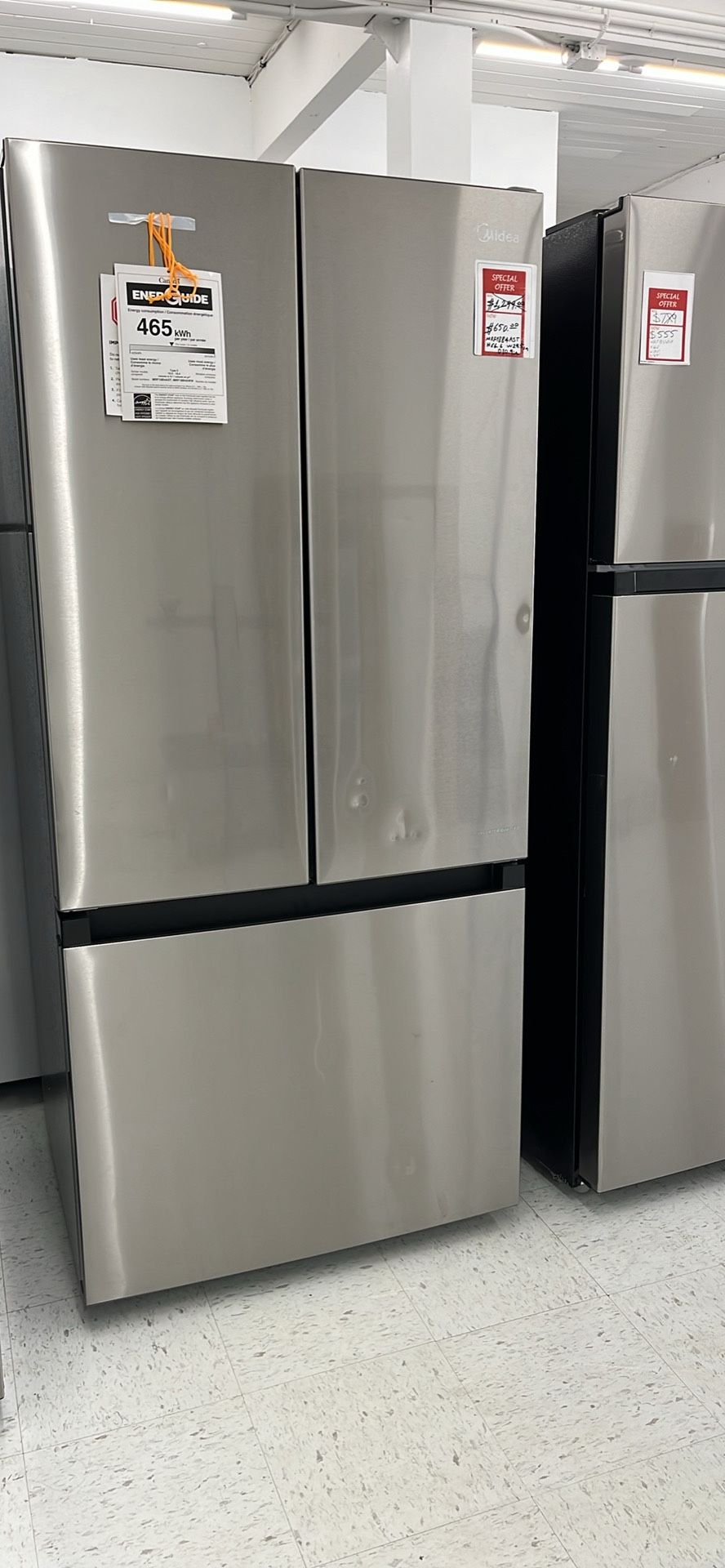 💥Great Deal💥 Midea Standard-Depth 18.4-cu ft 3 -Door French Door Refrigerator ( Stainless Steel )