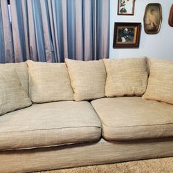 Linen Sofa One Owner 43 Deep 103 Long