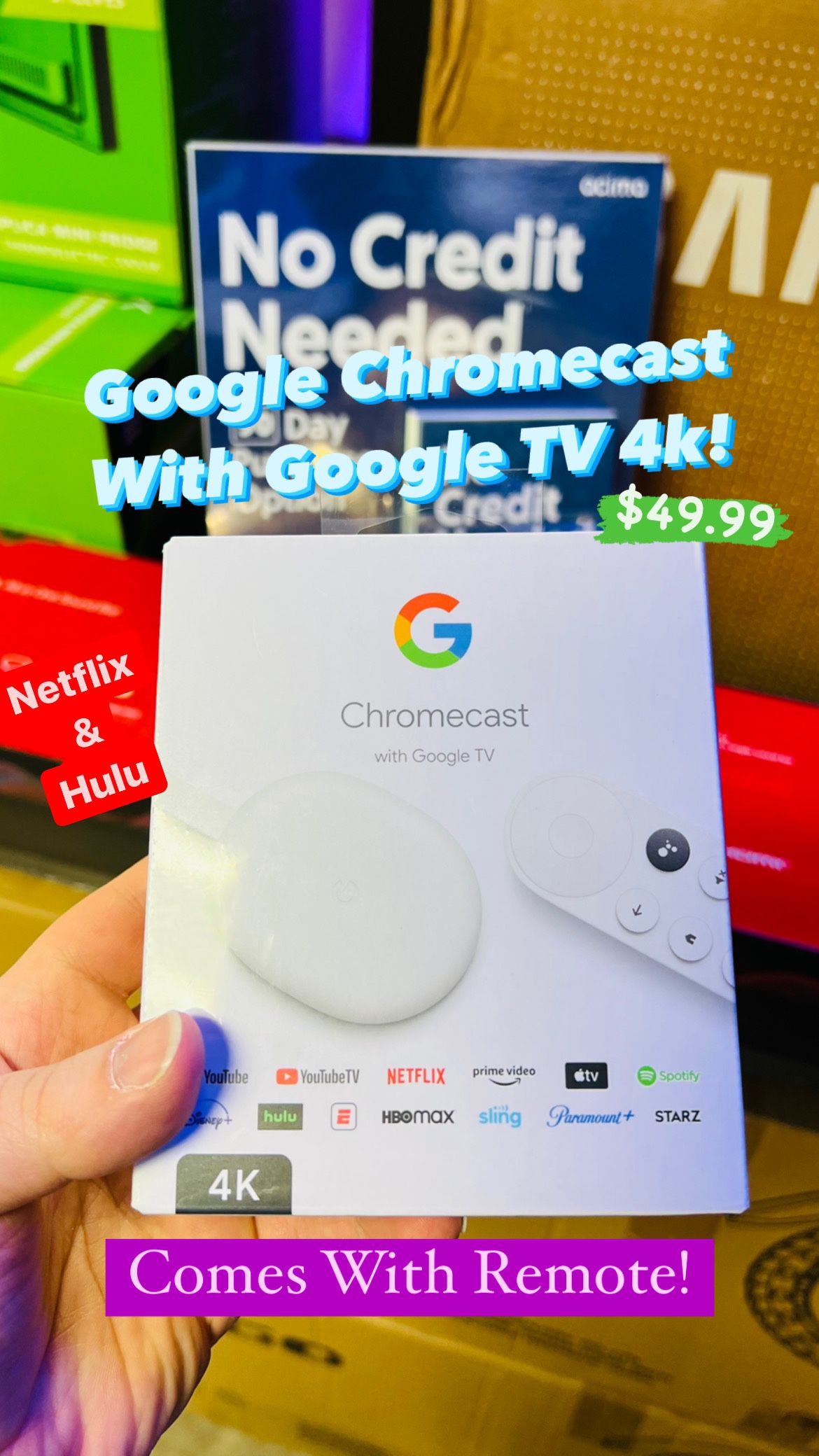 Google Chromecast 4k With Google Tv **BRAND NEW**