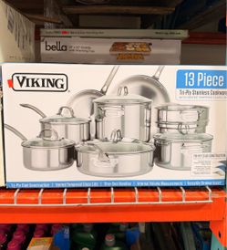 Viking 13-Piece Tri-Ply Stainless Cookware Set Brand New In Box