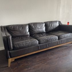 Article Couch - Worthington Oxford Brown Leather Sofa