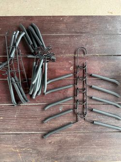 Space Saving Multi Tier Non-Slip Hangers Organizer Rack Black Set of 3