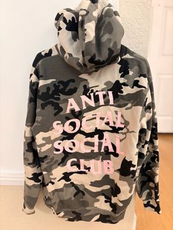 Anti Social Social Club Camo Hoodie Pink Letters