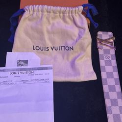 Louis Vuitton White Damier Belt