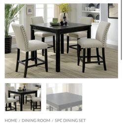 Black Counter Height Dining Table Set