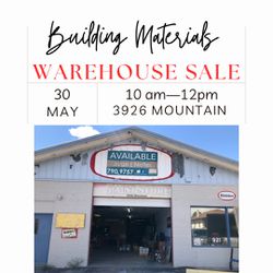 Warehouse Sale Thursday May 30 Info In Photos