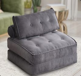 2-In-1 Corduroy Bean Bag Floor Sofa Bed