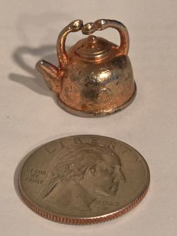 Dollhouse Miniature Copper Tone Teapot / Tea Kettle