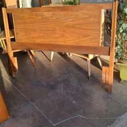 Vintage mid century modern wood head board full size